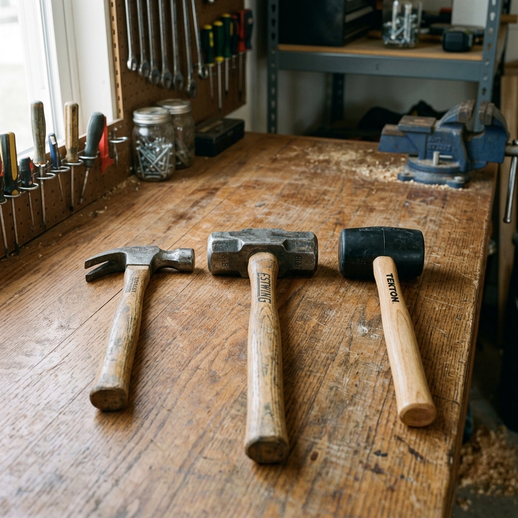 Claw hammers, sledgehammers and rubber mallets